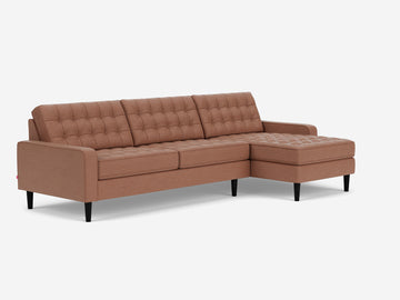 Ceder Burnt Orange with Black Ash Legs - Right Hand Facing Grand Chaise - Low Arm Height