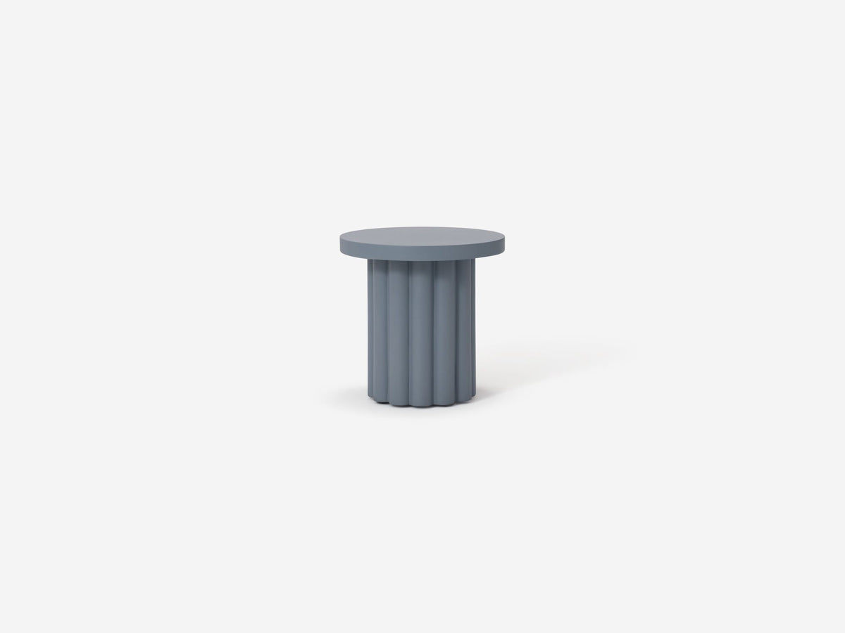 Sculptural Fluted End Table – Sky Blue
