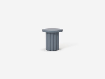 Sculptural Fluted End Table – Sky Blue