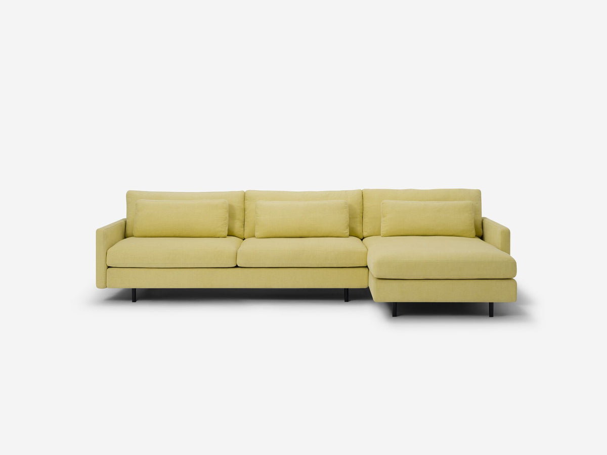 Maria Lemon - Deep Seat Depth - 39" Seat Width - Narrow Arms - Metal Tube Legs
