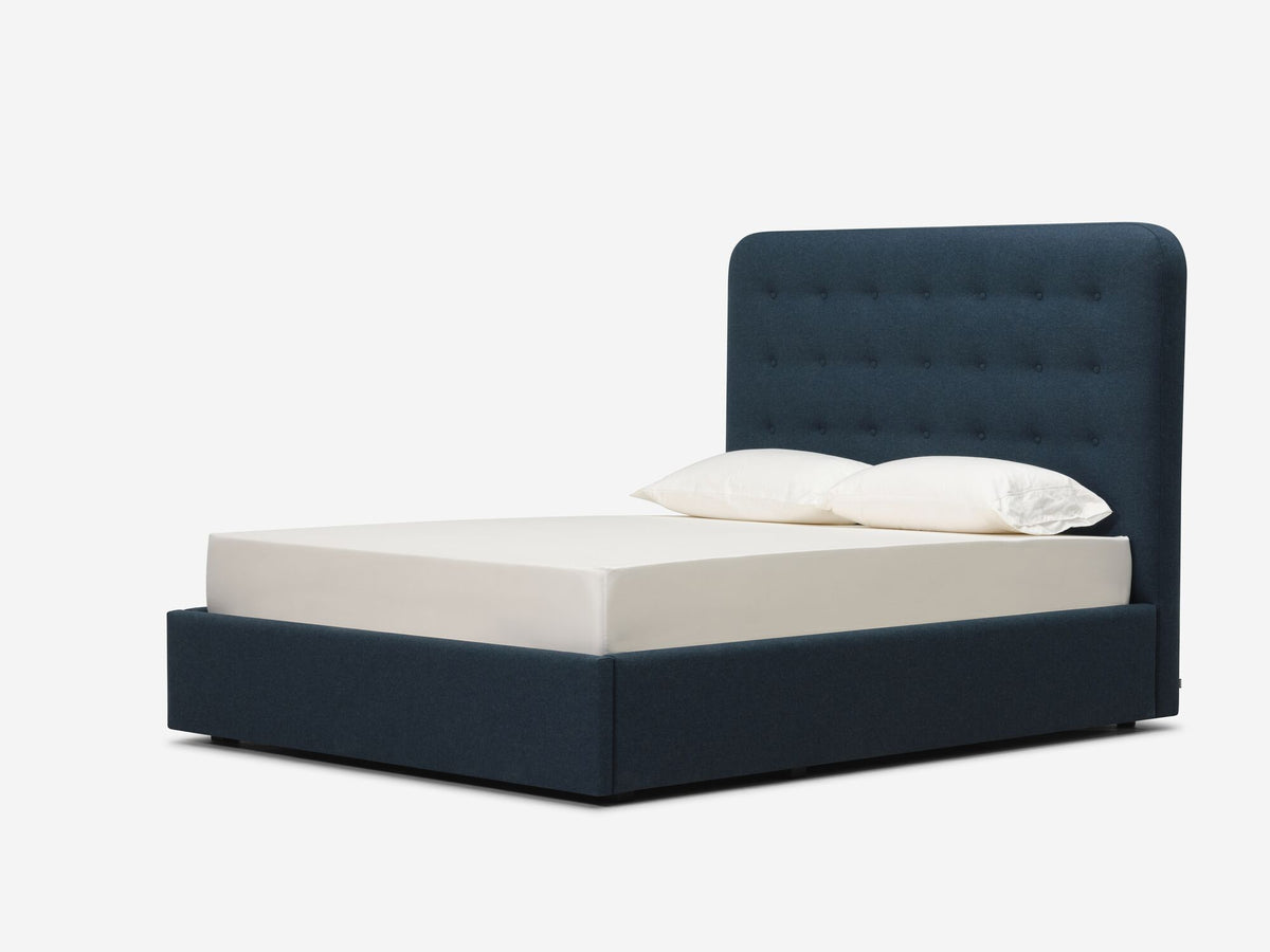 Dark Turquoise - Queen - High - Button Tufted - Round Headboard