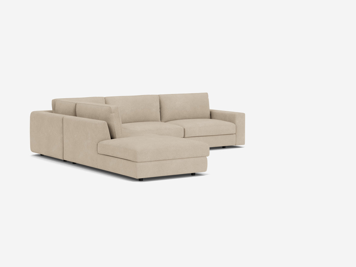 Ava Haze - Left Hand Facing Backless Chaise - 1.5" Legs