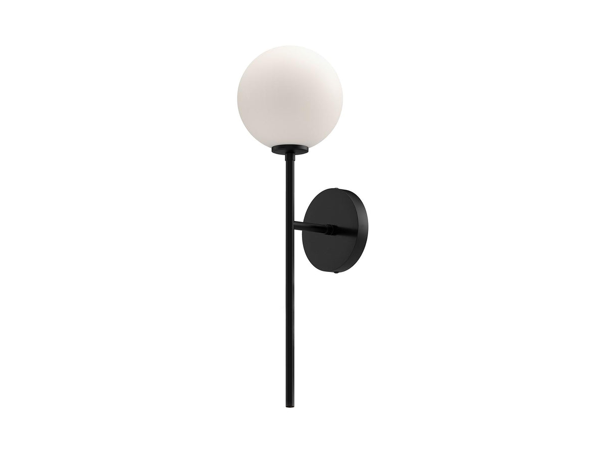 Cassia Wall Light – 1 Light / Matte Black/Opal Matte Glass