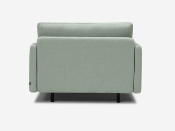 Aspen Mist Fabric - Shallow (35") - 35.8" Seat Width - Narrow Arms - Metal Tubular Legs