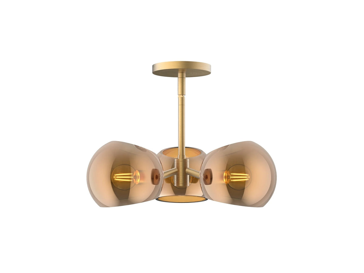 Willow Pendant – Brushed Gold/Copper Glass