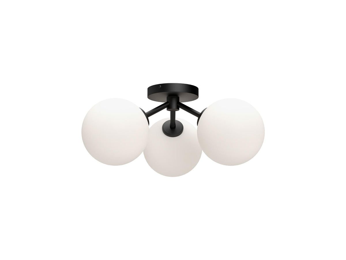 Cassia Semi-Flush Mount Light – Matte Black/Opal Matte Glass