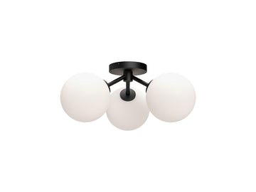 Cassia Semi-Flush Mount Light – Matte Black/Opal Matte Glass