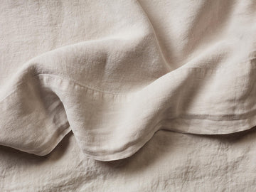 Silk & Snow Flax Flat Sheet – Full / Oat – view 2