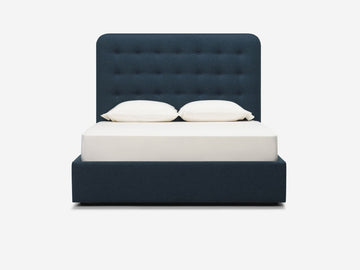 Dark Turquoise - Queen - High - Button Tufted - Round Headboard