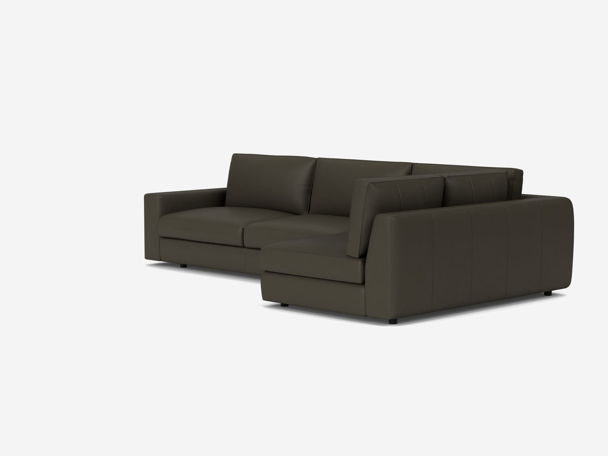 Fino Cool Grey - Right Hand Facing Full-Arm Chaise - 1.5" Legs