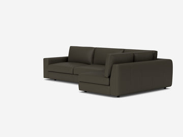 Fino Cool Grey - Right Hand Facing Full-Arm Chaise - 1.5" Legs