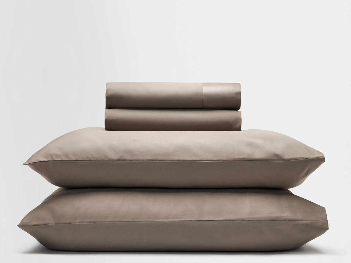 Silk & Snow Egyptian Cotton Bedding Set – Full / Driftwood