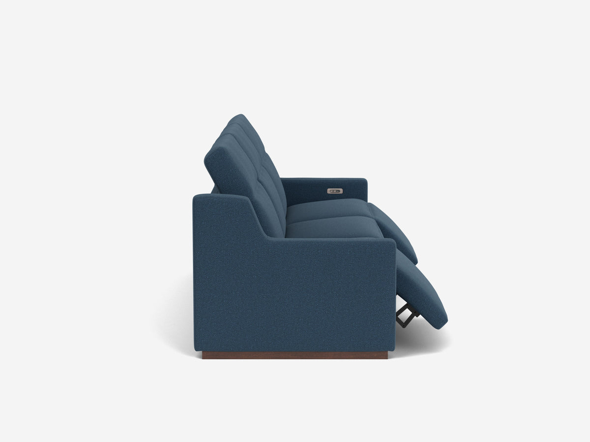 Alma Night Blue with Walnut Legs