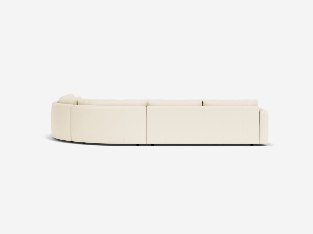 Broadway Alabaster Leather - Deep - Right Hand Facing Backless Chaise