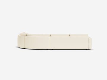 Broadway Alabaster Leather - Deep - Right Hand Facing Backless Chaise