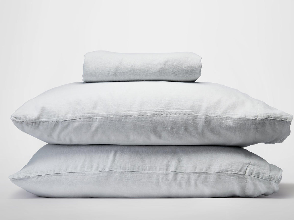 Silk & Snow Flax Bedding Set – Full / Nimbus Grey