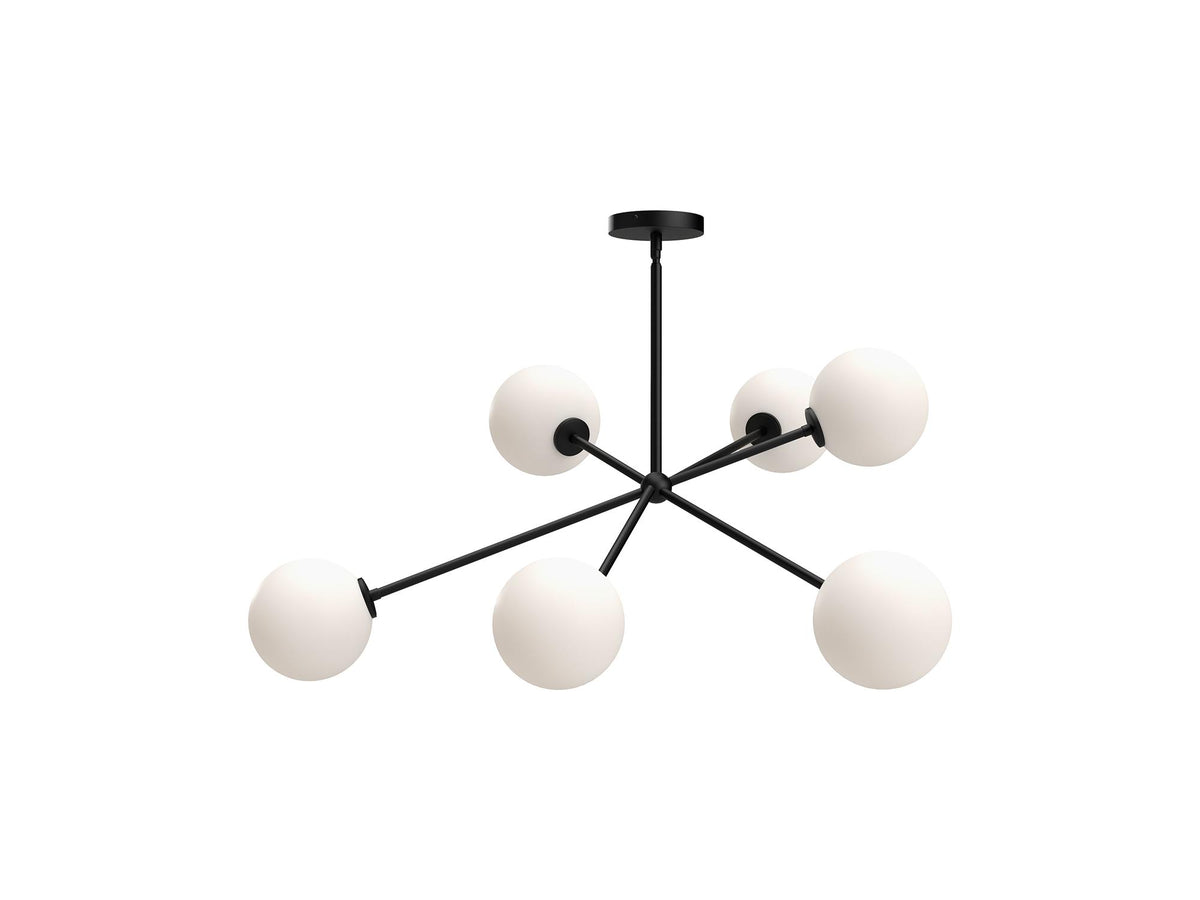 Cassia Chandelier – Matte Black/Opal Matte Glass – view 2