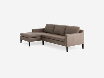 Suave Chrome with Onyx Legs - Left Hand Facing Chaise
