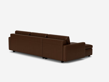 Coachella Madera with Black Ash Legs - Narrow Arms - Queen - Left Hand Facing Storage Chaise