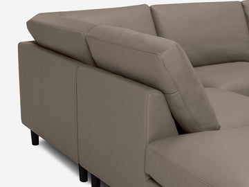 Donna Grey with Black Ash Legs - Left Hand Facing Backless Chaise