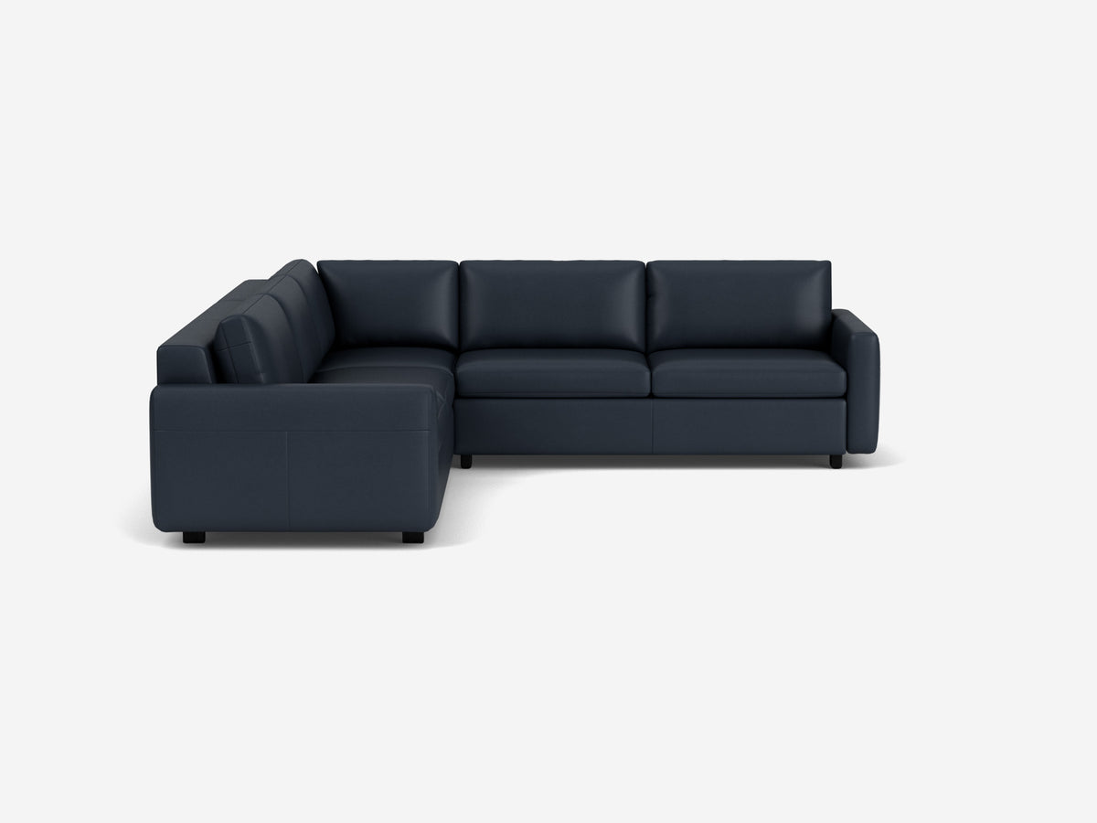 Evoque Atlantic with Black Ash Legs - Narrow Arms - Left Hand Facing Storage Loveseat