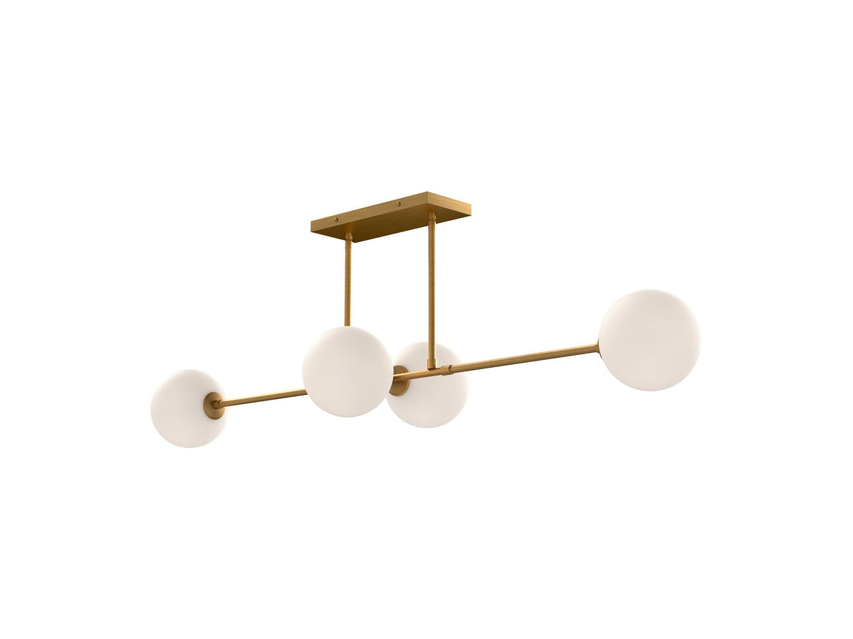 Cassia Linear Pendant – Aged Gold/Opal Matte Glass