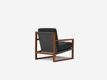 Suave Nero - Back: Cotton Duck Black - Walnut Wood Frame