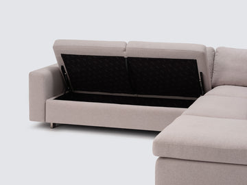 Ava Cloud with Stainless Steel Legs - Right Hand Facing Backless Chaise - Standard Arms
