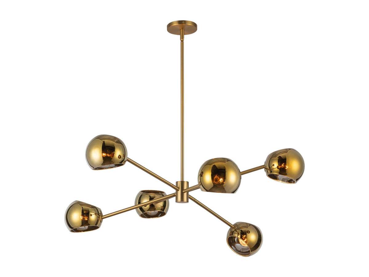 Willow Chandelier – 37" / Brushed Gold/Copper Glass