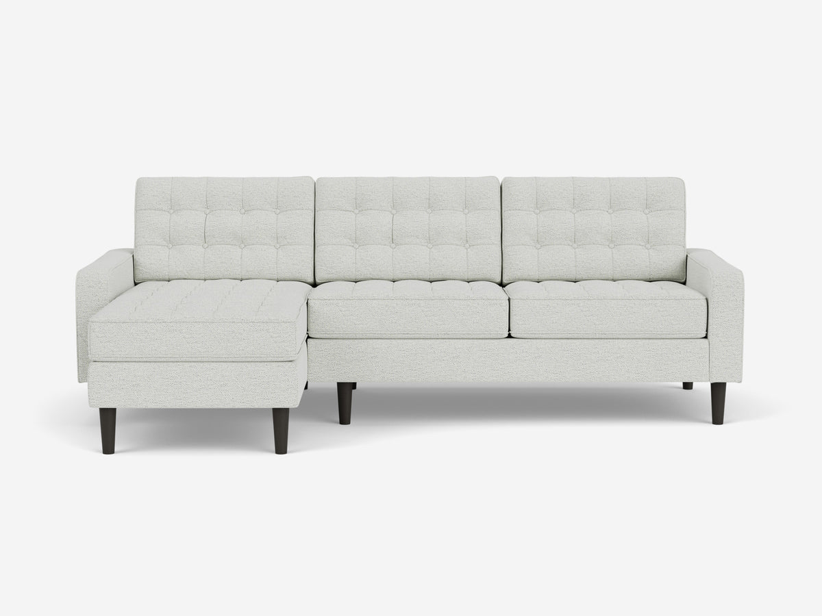 Arctic Wolf with Black Ash Legs - Left Hand Facing Chaise - Low Arm Height