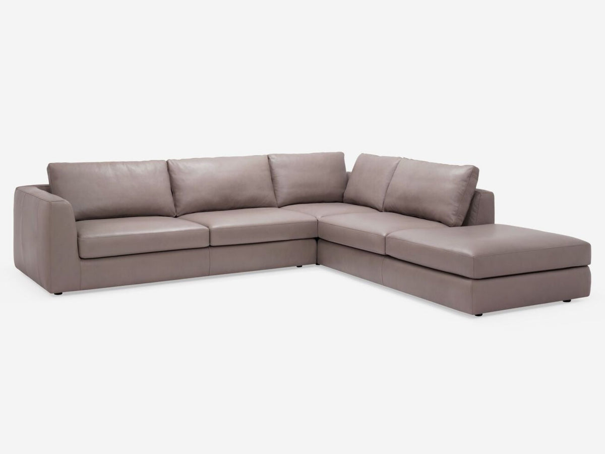 Suave Chrome - Right Hand Facing Backless Chaise - 1.5" Legs
