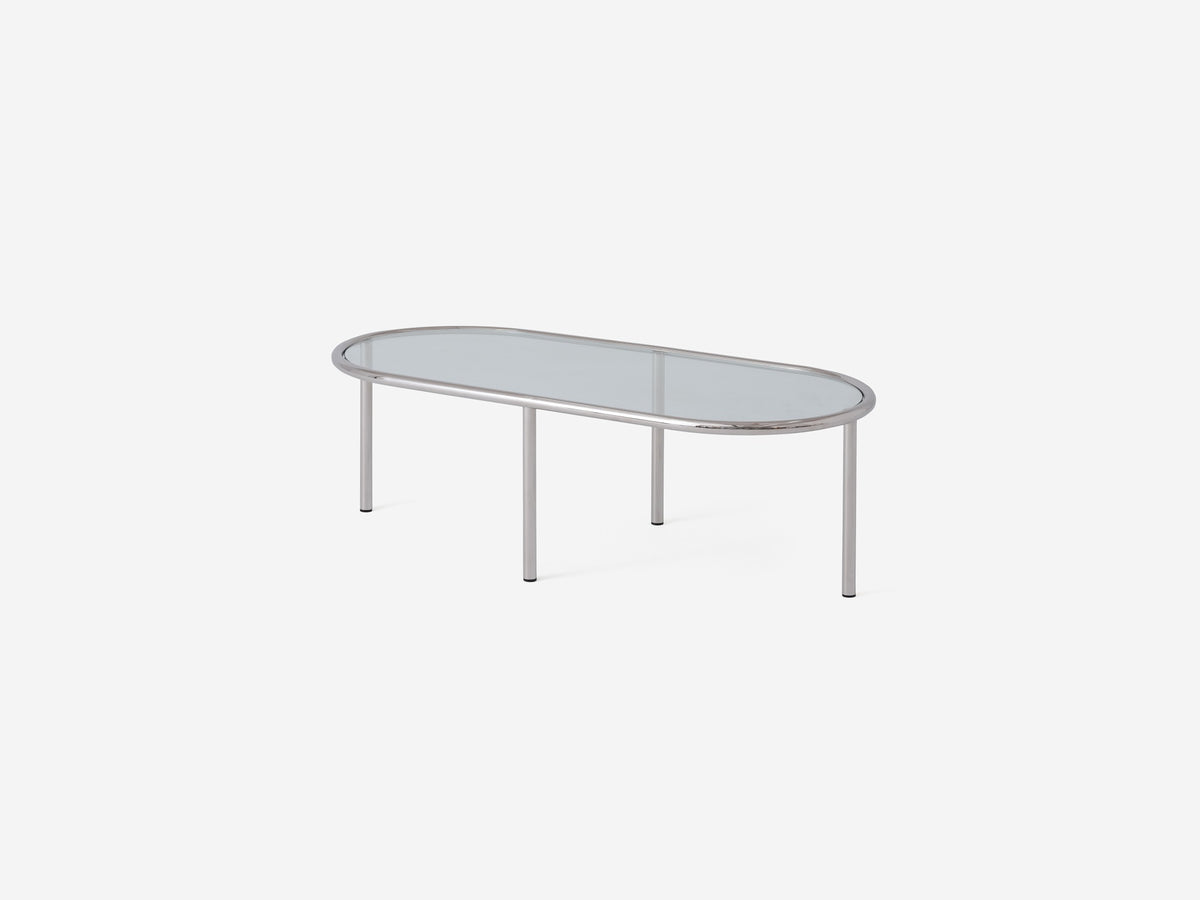 Tubular Coffee Table – Oval / Stainless Steel – view 2