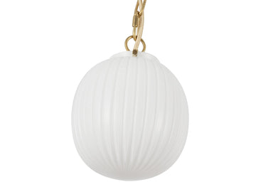Cherise Pendant – 1 Light / Brushed Gold/Glossy Ribbed Opal Glass – view 2