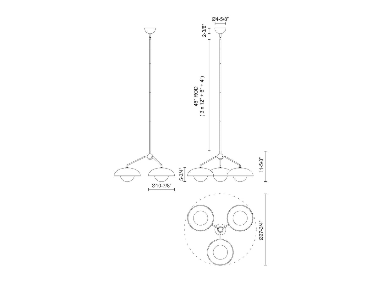 Rubio Chandelier – Matte Black/Opal Matte Glass – view 4