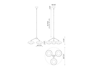 Rubio Chandelier – Matte Black/Opal Matte Glass – view 4