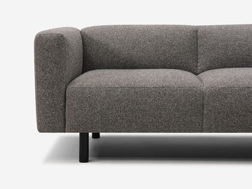 Catrin Peppercorn Fabric - Right Hand Facing Chaise - Black Peg Legs