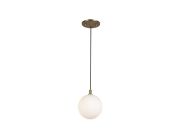 Bolla Pendant – Brushed Gold/Opal Glass – view 2
