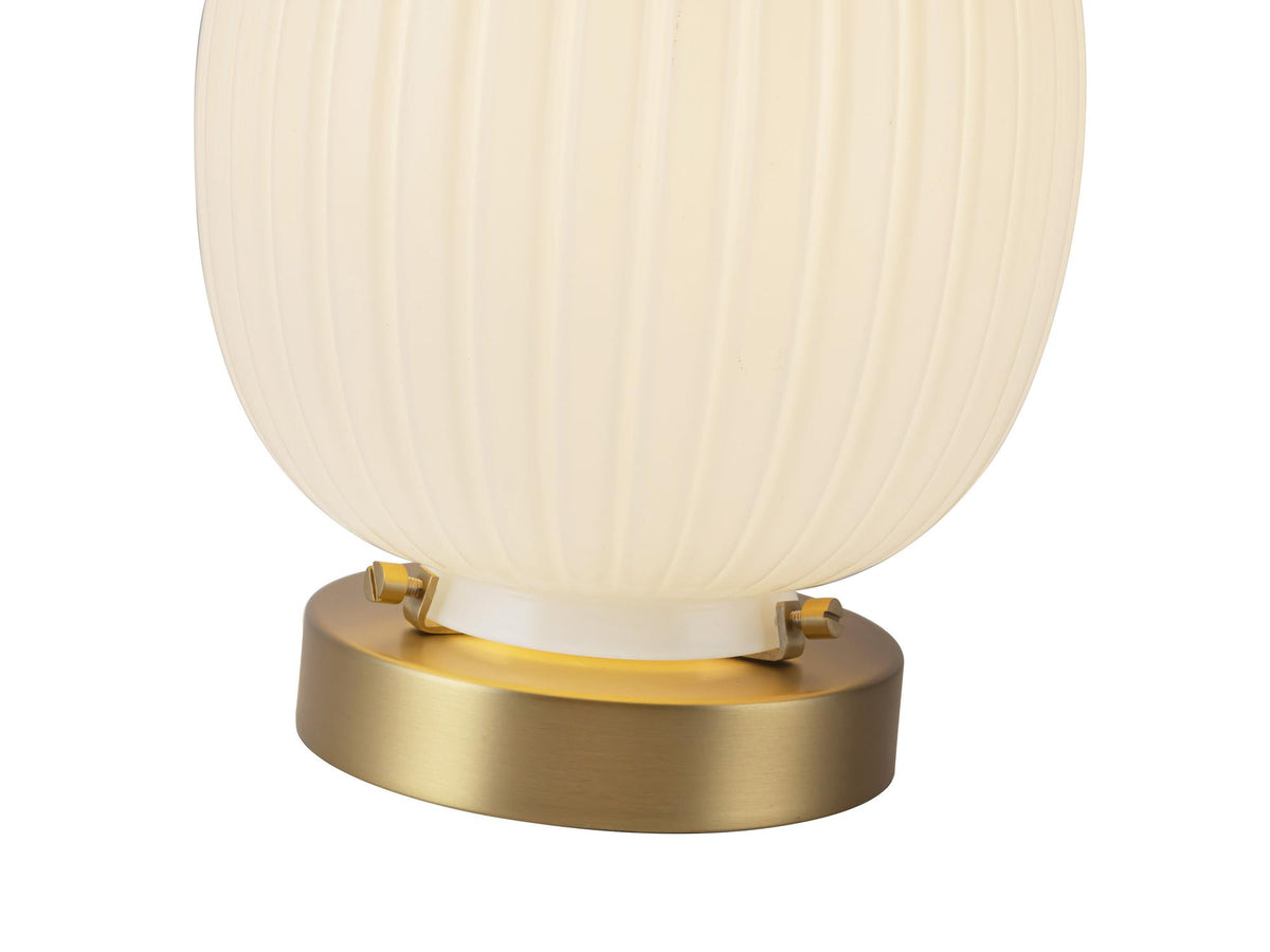 Cherise Table Lamp – Brushed Gold/Glossy Ribbed Opal Glass – view 2