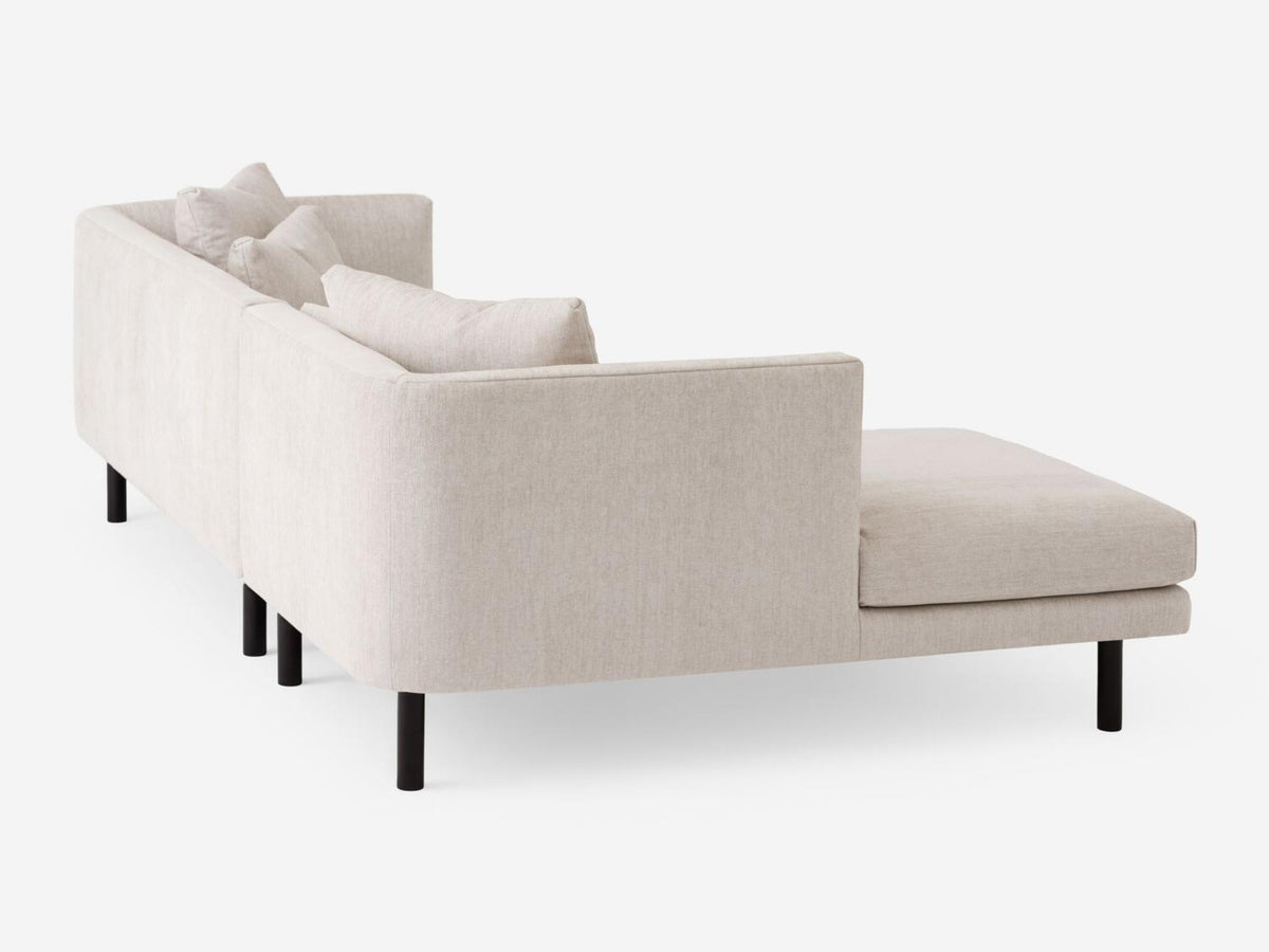 Coda Beach with Black Ash Legs - Left Hand Facing Chaise