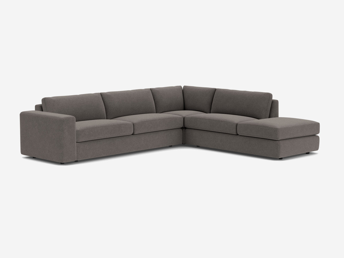 Mila Silver Fabric - Right Hand Facing Backless Chaise