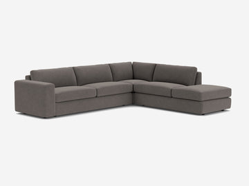 Mila Silver Fabric - Right Hand Facing Backless Chaise