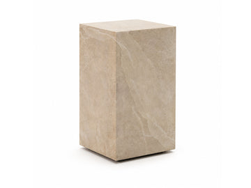Plinth Side Table – Faux Travertine – view 2