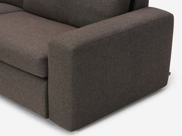 Onno Charcoal Warm Grey with Additional Headrest - Wide Seat - Left Hand Facing Backless Chaise - Wide Track Arm