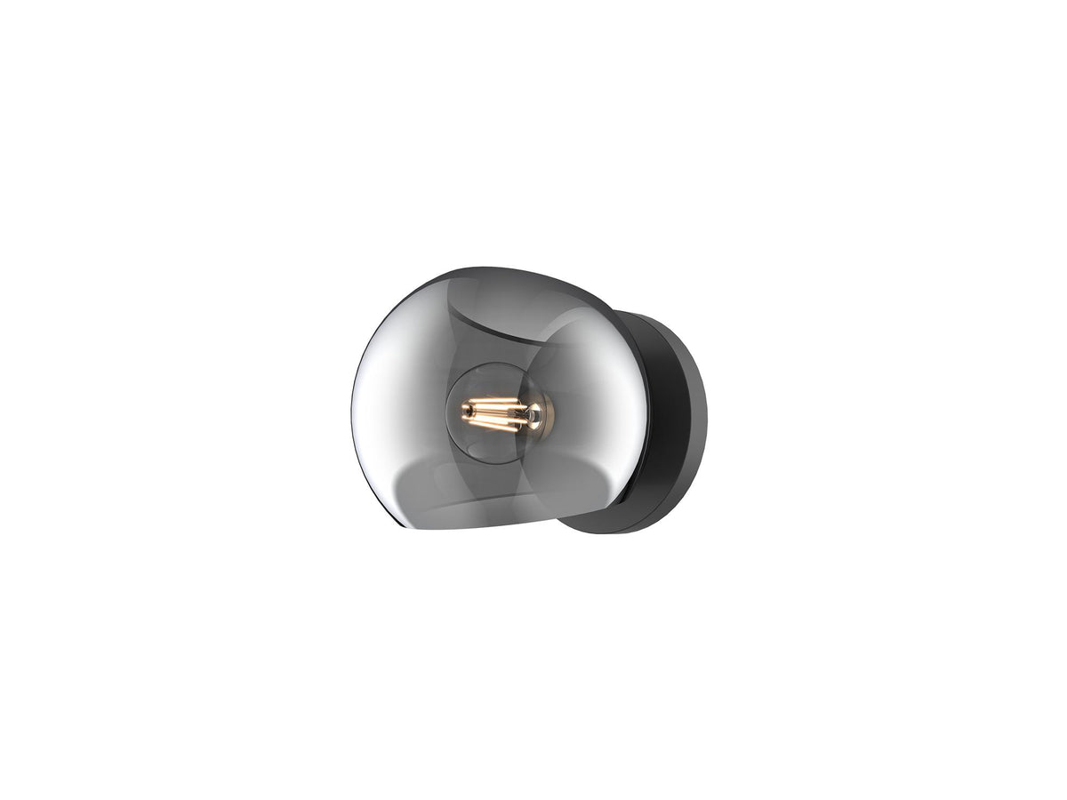Willow Wall Light – 6" / Matte Black/Smoked Solid Glass