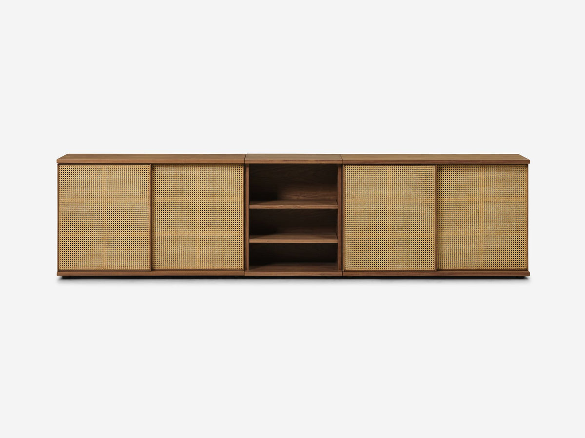 Extra Wide - Walnut - Cane Doors