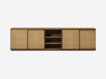 Extra Wide - Walnut - Cane Doors