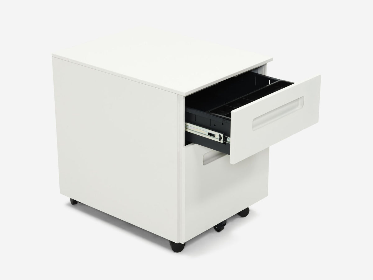 Novah Mobile Pedestal with Optional Cushion – White – view 7