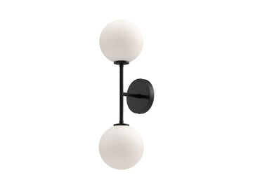 Cassia Wall Light – 2 Lights / Matte Black/Opal Matte Glass