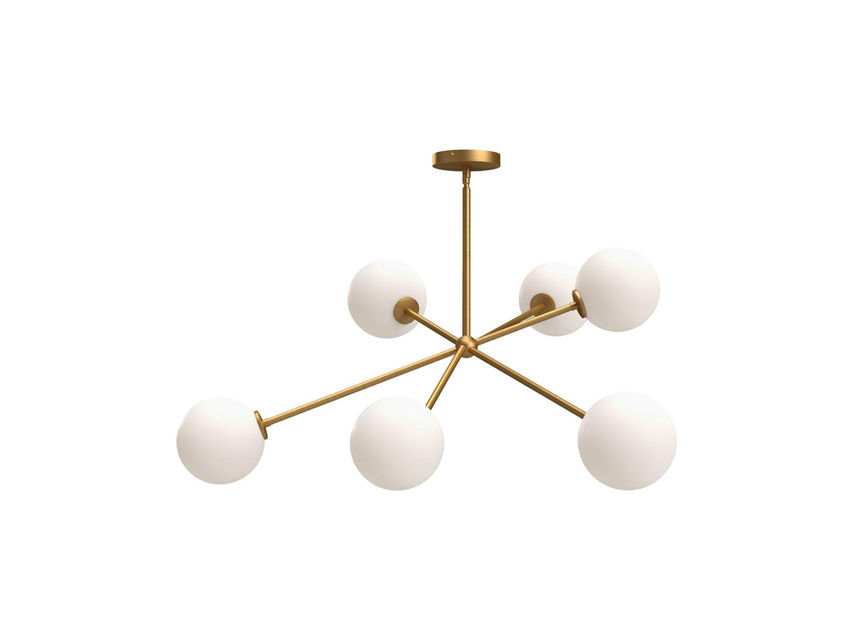 Cassia Chandelier – Aged Gold/Opal Matte Glass – view 2