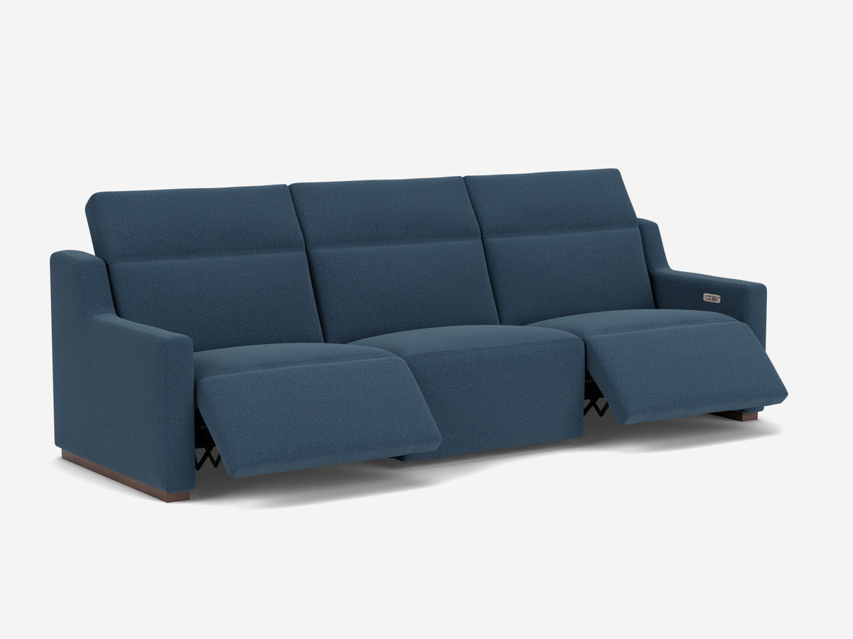 Alma Night Blue with Walnut Legs
